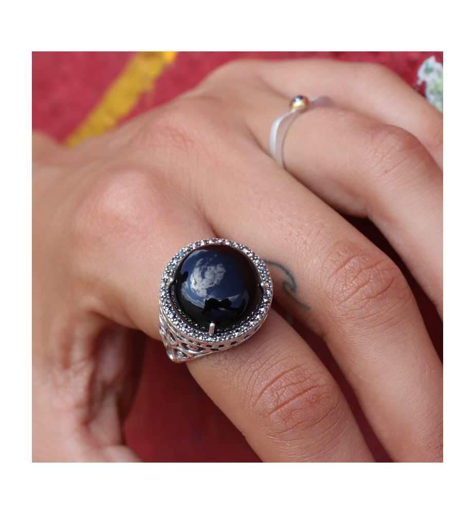 bague onyx argent