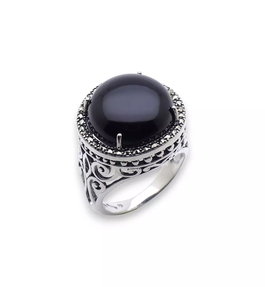 bague marcassite et onyx bague marcassite et onyx