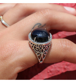 bague onyx et marcassite