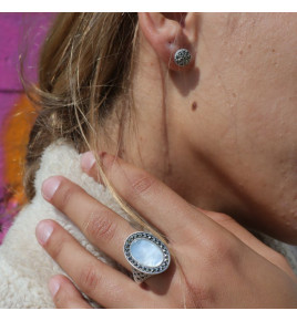 bague argent nacre de créateur