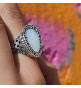 bague argent nacre femme