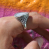 bague argent nacre art déco