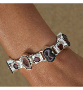 bracelet argent avec pierre naturelle