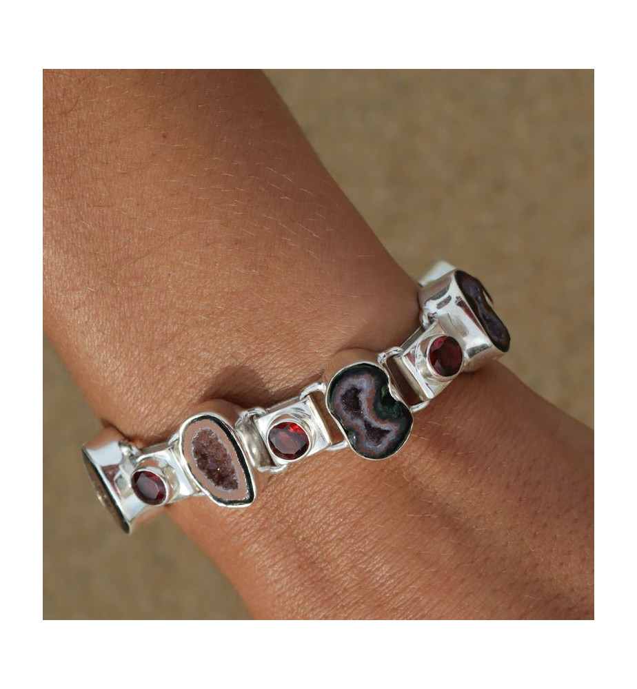 bracelet argent avec pierre naturelle