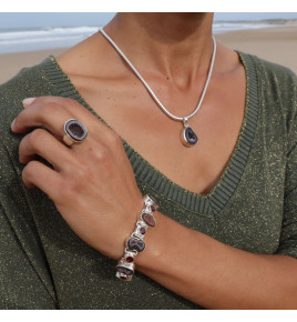 bracelet argent grenat