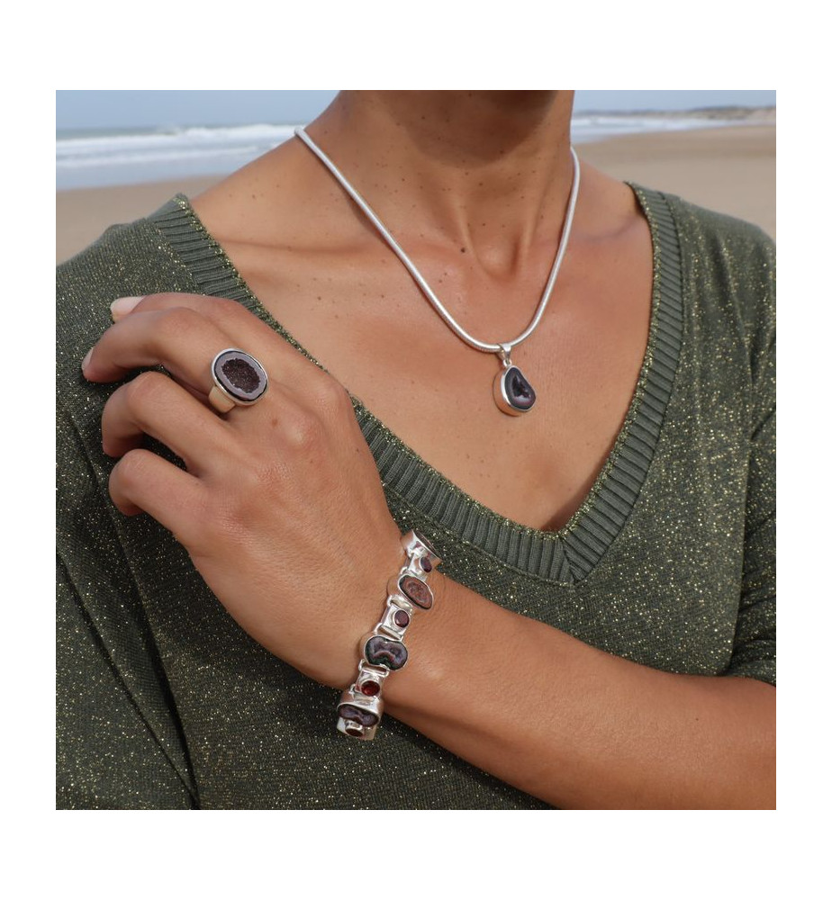 bracelet argent grenat