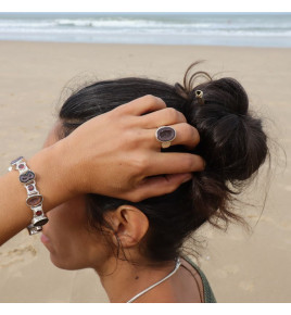 bracelet argent et géodes Tabasco