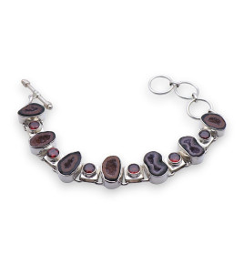 bracelet argent avec géodes tabasco