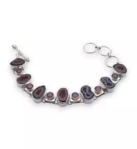 bracelet argent avec géodes tabasco