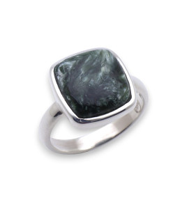 bague argent et séraphinite
