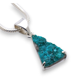 pendentif argent avec dioptase