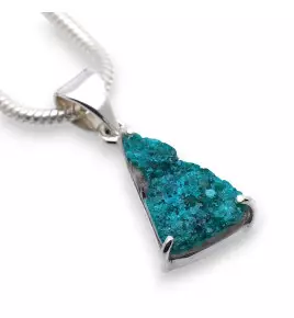 pendentif argent avec dioptase