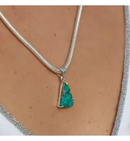 pendentif argent avec dioptase