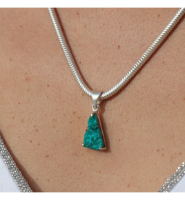 pendentif dioptase argent femme
