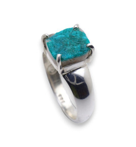 bague argent et dioptase