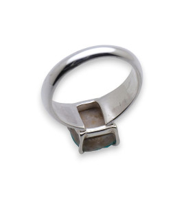 bague argent avec dioptase