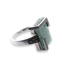 bague jade argent