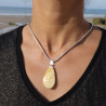 pendentif ambre laiteux jaune