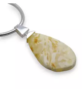 pendentif ambre jaune