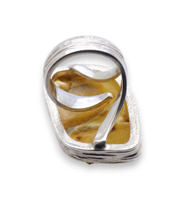 bague pierre ambre jaune