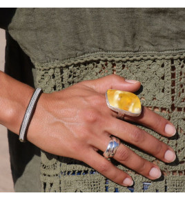 bague ambre jaune