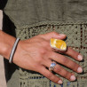 bague ambre jaune