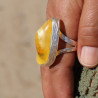 bague ambre et argent