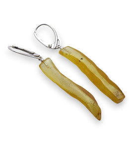 boucles d'oreilles ambre et argent