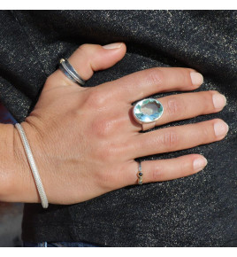 bague obsidienne bleue