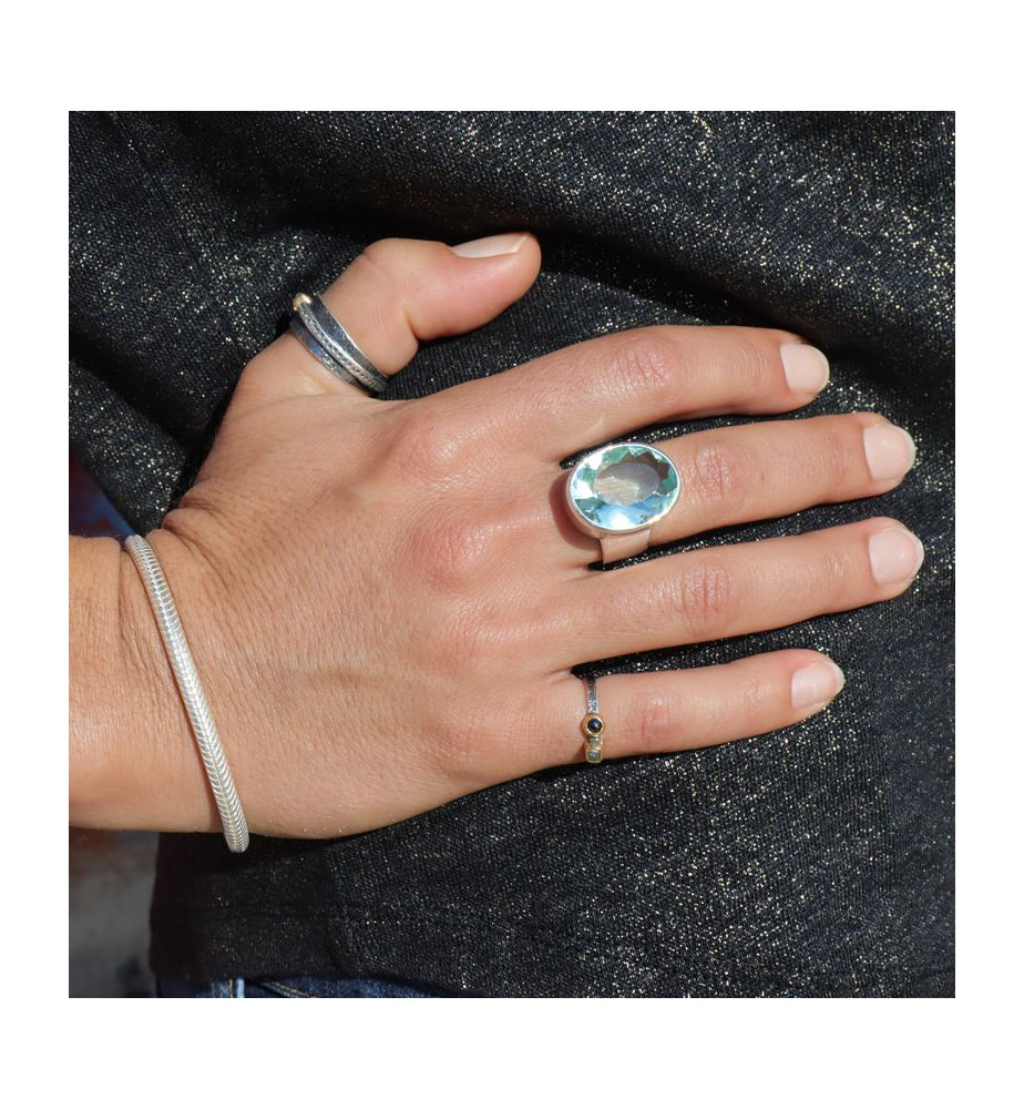 bague obsidienne bleue