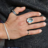 bague obsidienne bleue