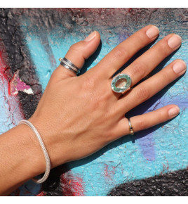 bague obsidienne argent