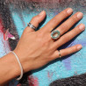 bague obsidienne argent