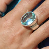 bague argent pierre bleu