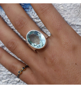 obsidienne bague argent