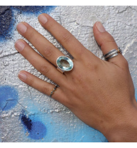 obsidienne bague argent femme