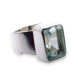 bague argent pierre bleu