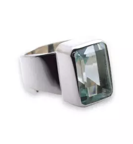 bague argent pierre bleu