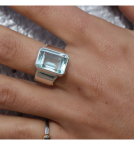 obsidienne bague argent femme