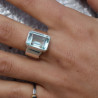 obsidienne bague argent femme