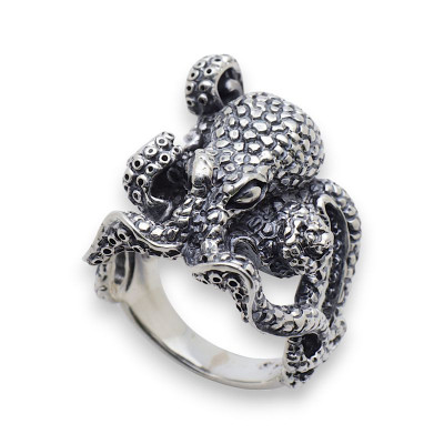 bague poulpe argent 925