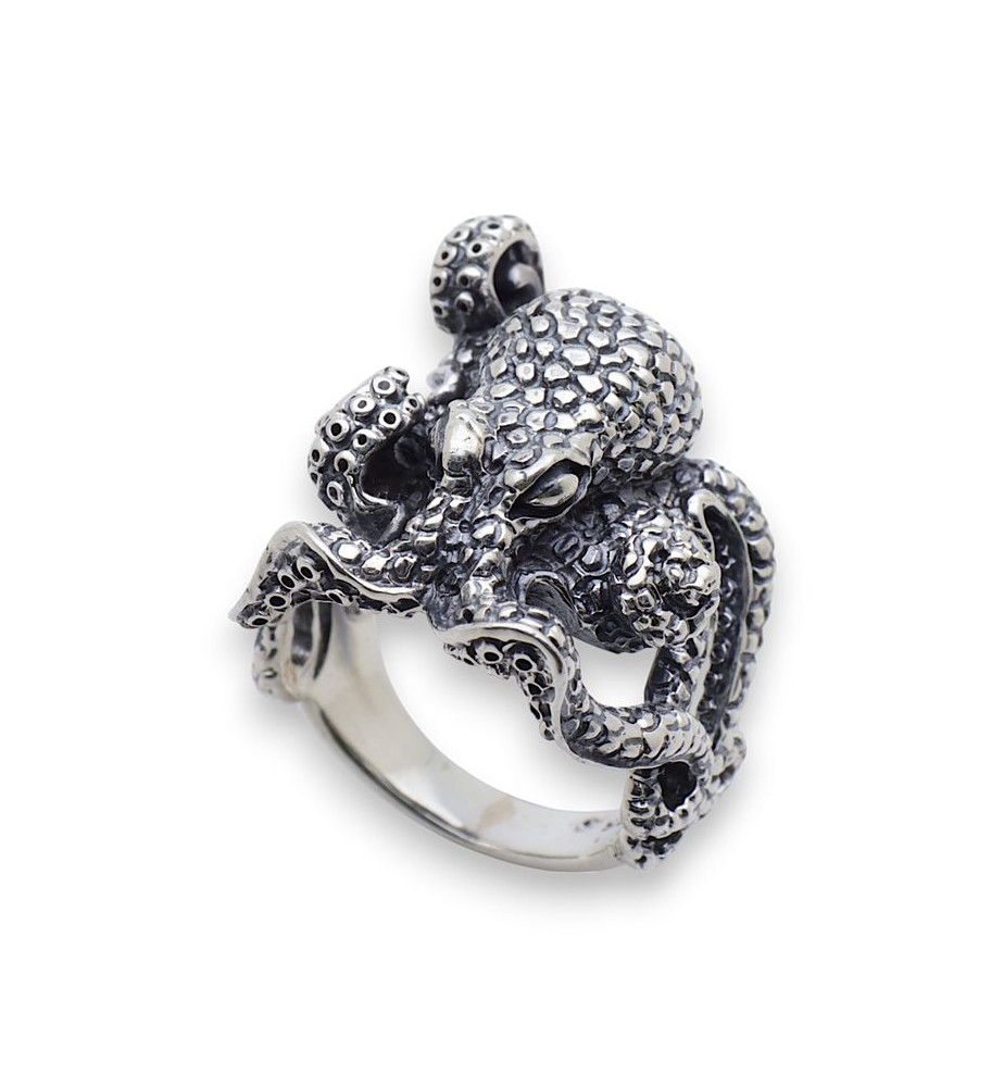 bague poulpe argent 925