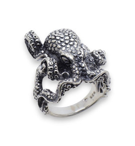 bague argent poulpe