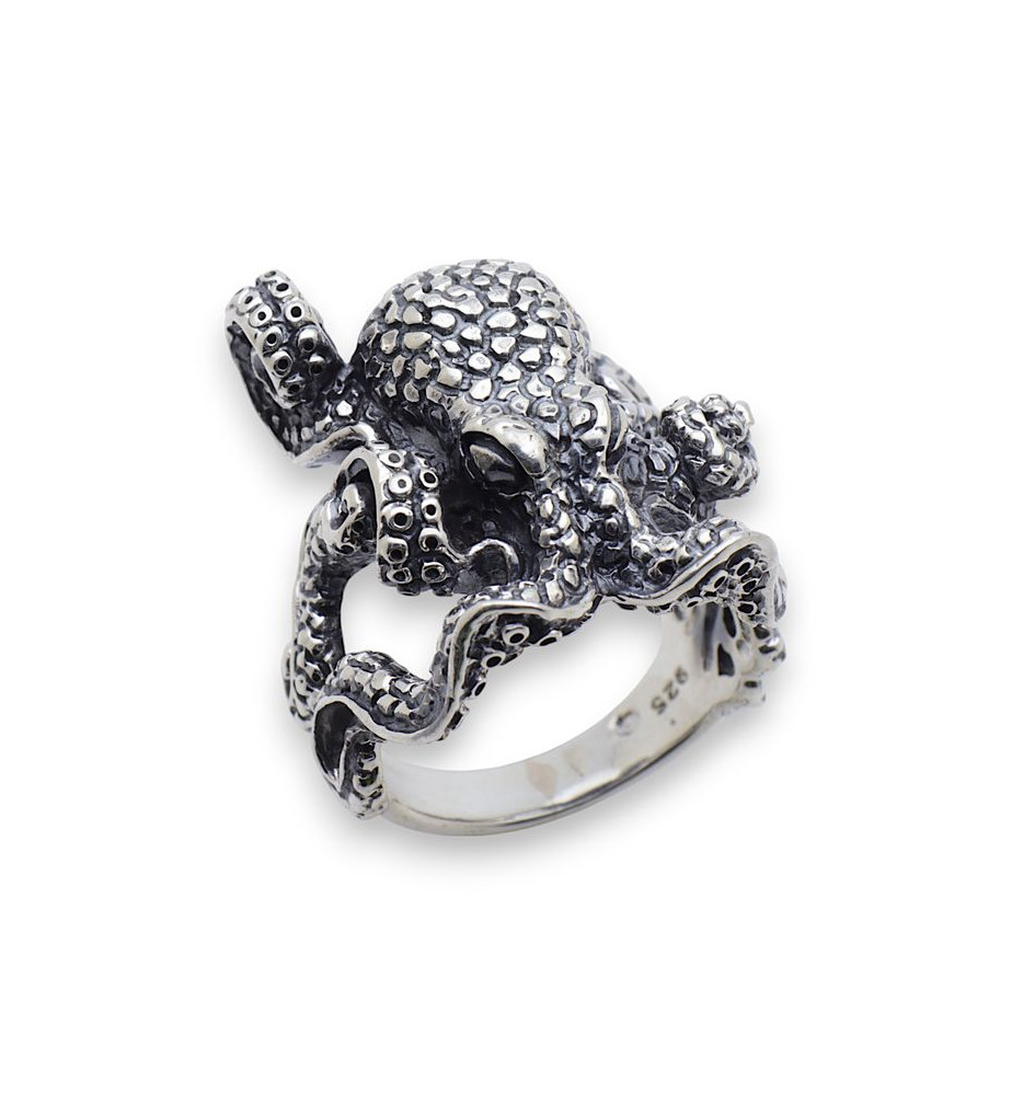 bague argent poulpe
