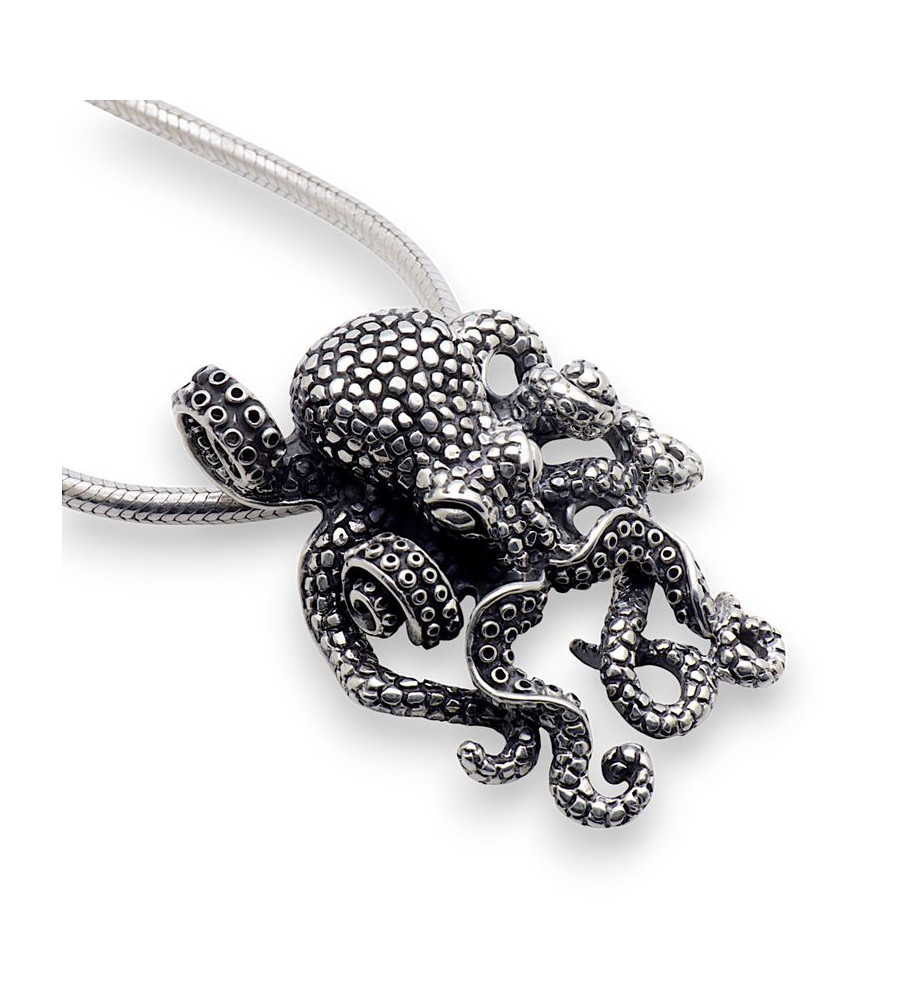 pendentif pieuvre argent