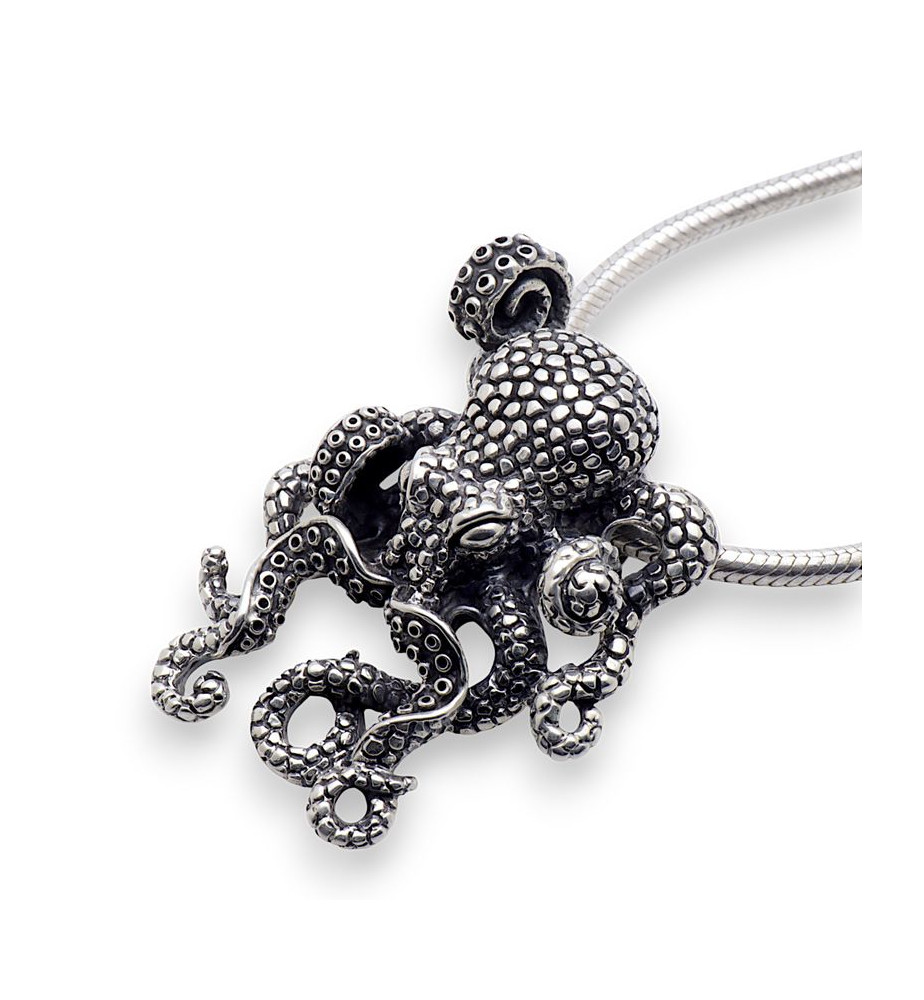 pendentif poulpe argent