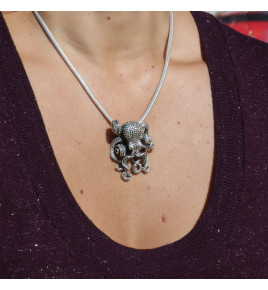 pendentif pieuvre argent