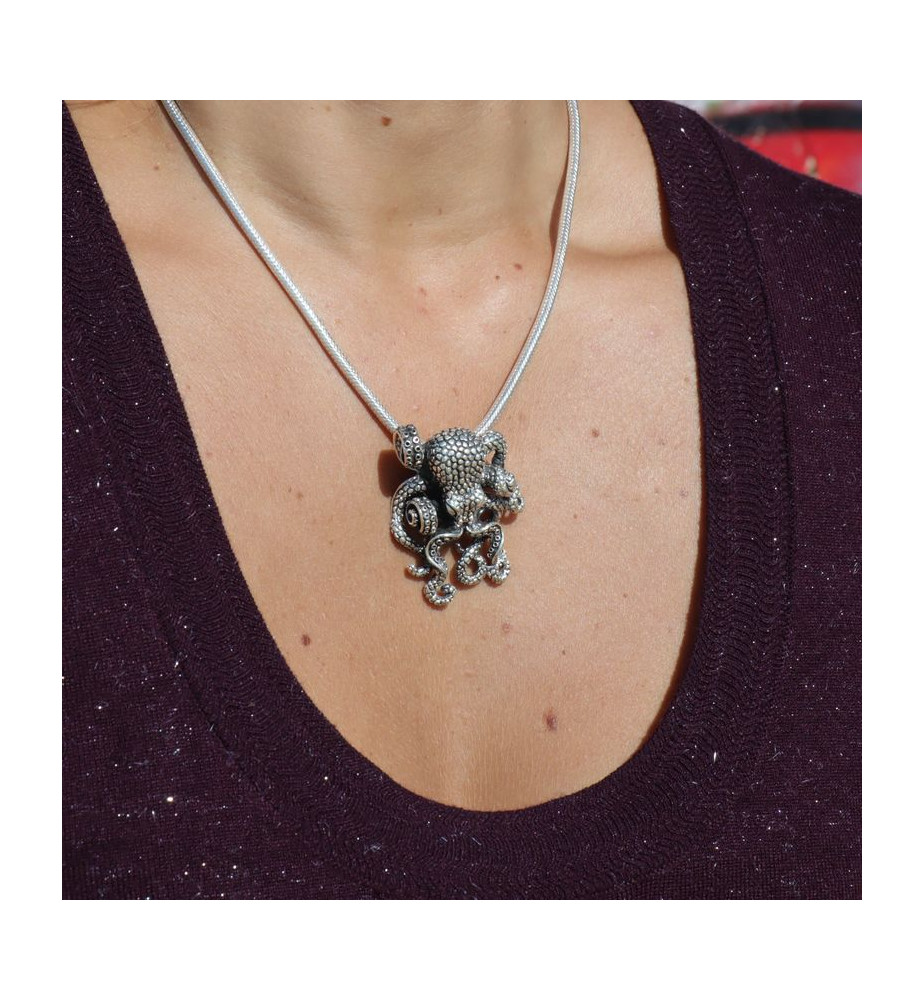 pendentif pieuvre argent 925