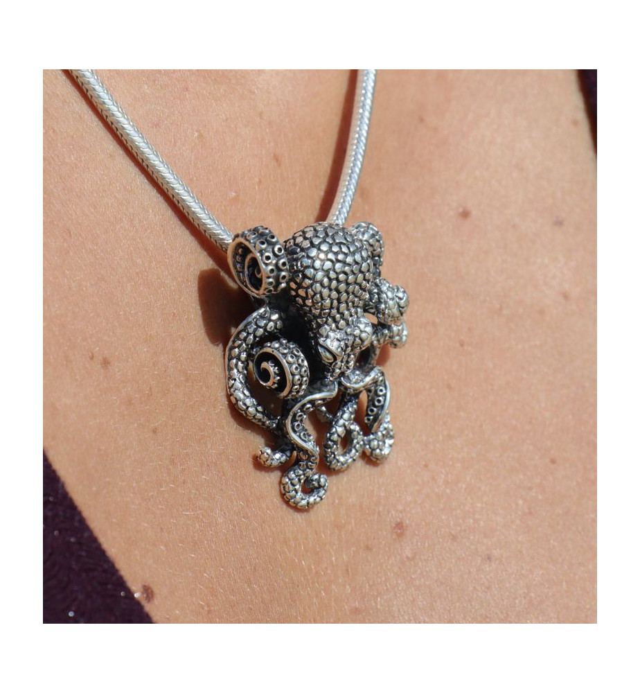 pendentif poulpe argent 925