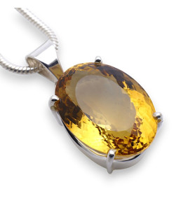 pendentif citrine or jaune